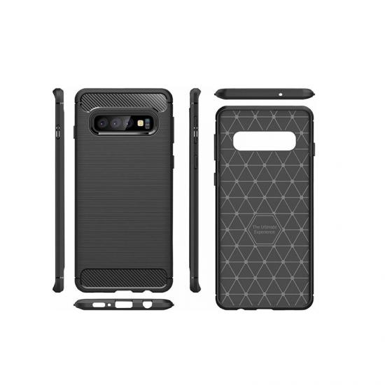 Θήκη Brushed Carbon για Samsung Galaxy S10 Plus - Μαύρο