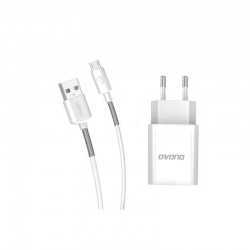 Dudao Home Travel EU Adapter USB Wall Charger 5V/2.4A QC3.0 Quick Charge 3.0 + micro USB cable white Dudao Home Travel EU Adapter USB Wall Charger 5V/2.4A QC3.0 Quick Charge 3.0 + micro USB cable white