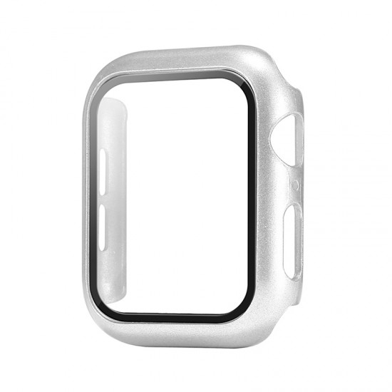 Silver Full Protector Case & Tempered Glass for Apple Watch 6/SE/5/4, 44''