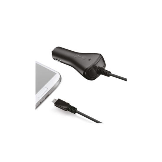 Φορτιστής Αυτοκινήτου Celly Car Charger Micro USB 1A Black