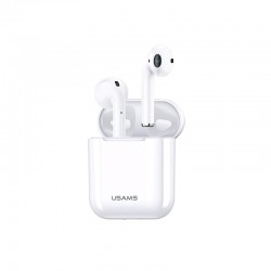Ακουστικά USAMS BHULQ01, με θήκη φόρτισης, Lightning, λευκά