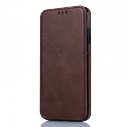Θήκη δερμάτινη καφέ σκούρο για iphone 12/12 pro max