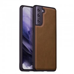 Θήκη δερμάτινη για Samsung S21 Plus Back Cover καφέ