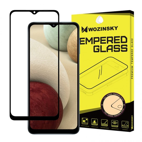 Τζαμάκι για Samsung Galaxy A12 A125 - Black Wozinsky 5D Full cover/case Friendly, Full glue Tempered glass 0.3mm 9H